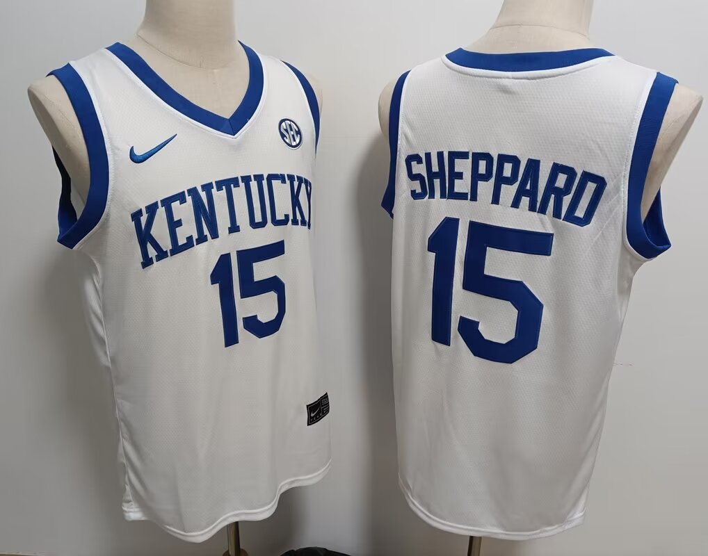 2024 NCAA Men Kentucky Wildcats #15 Sheppard white Nike jersey->ncaa teams->NCAA Jersey